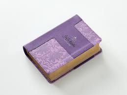 Image of Biblia RVR 1960 Letra Grande Tamaño Manual Bicolor Lila Lila Símil Piel