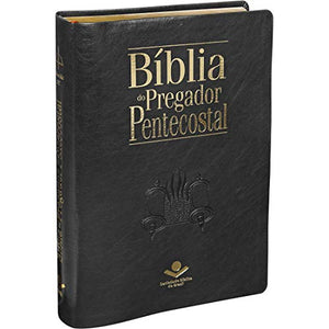 Biblia Em Portugués Biblia Do Pregador Pentecostal Almeida Revista e Corrigida Capa PretaARC085TIBPP Tapa Imitación Cuero Negro
