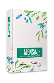 Image of Biblia El Mensaje Verde Floral Tapa Dura