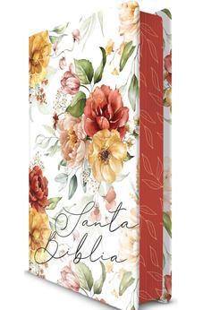 Biblia RVR 1960 Letra Grande Tamaño Manual Flores Rosadas Tapa Dura