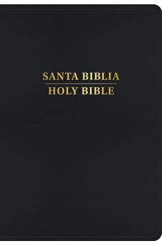 Biblia RVR 1960 KJV Bilingüe Letra Grande Negro Símil Piel