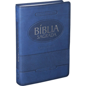 Biblia Em Portugués RA065TILG Tapa Imitación Cuero Azul Índice Digital