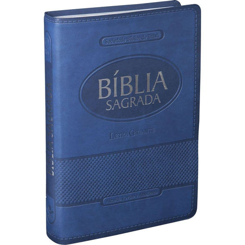 Image of Biblia Em Portugués RA065TILG Tapa Imitación Cuero Azul Índice Digital