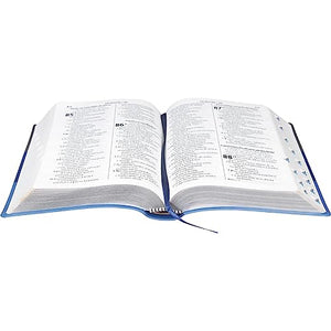 Biblia Em Portugués RA065TILG Tapa Imitación Cuero Triotone Azul Índice Digital