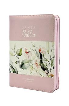 Biblia RVR 1960 Letra Grande Tamaño Manual Boho Rosa Símil Piel