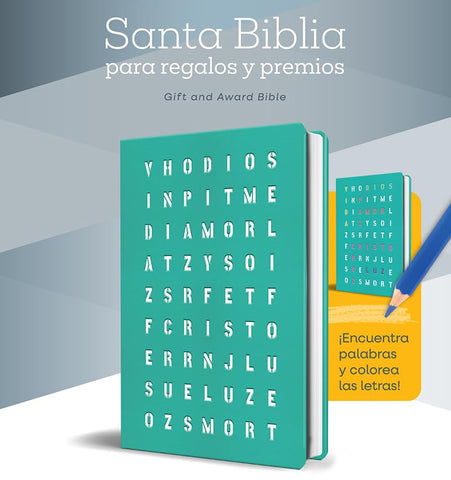 Image of Biblia RVR 1960 para Regalos y Premios Aguamarina con Sopa de Letras