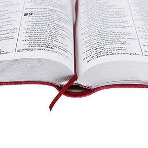 Biblia Em Portugués RA065TILG Tapa Imitación Cuero Rosa Oscuro Índice Digital Encajes