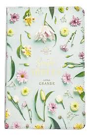 Image of Biblia RVR 1960 Letra GrandeTamaño Manual Colección Supreme Turquesa con Flores Símil Piel
