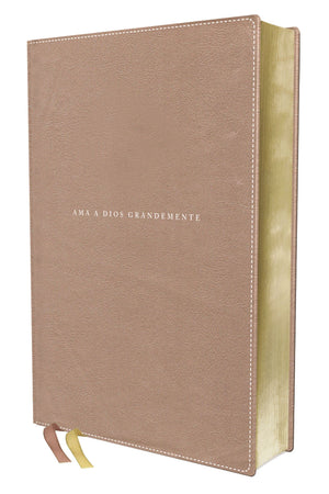 Biblia NBLA Ama a Dios Grandemente Piel Oro Rosa Interior a Cuatro Colores