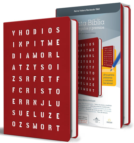 Image of Biblia RVR 1960 para Regalos y Premios Rojo con Sopa de Letras