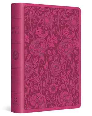 ESV  Large Print Compact Bible (Trutone Berry, Floral Design)