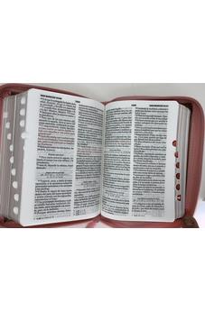 Image of Biblia RVR 1960 Bolsillo Rosa Café Símil Piel con Índice y Cierre