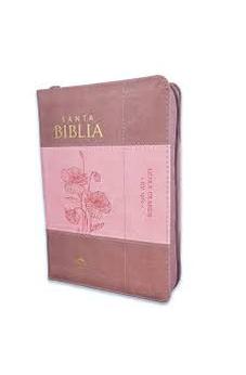 Biblia RVR 1960 Compacta Duotono Coral Rosa Símil Piel con Índice y Cierre