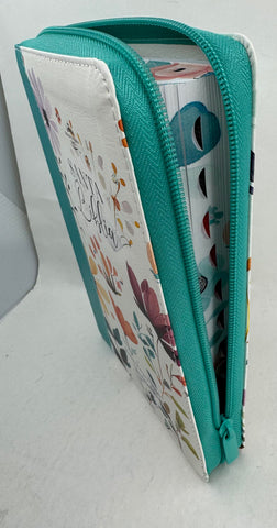 Image of Biblia RVR 1960 Letra Grande ManuaL 12 Puntos Cierre Jardin Turquesa Índice Canto Floral