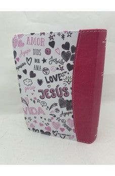 Image of Biblia RVR 1960 Bolsillo Símil Piel Rosa con Índice