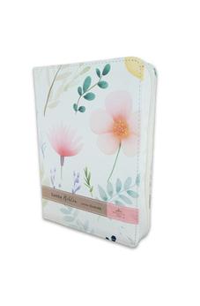 Biblia RVR 1960 Compacta Flores Blanco Símil Piel con Índice y Cierre