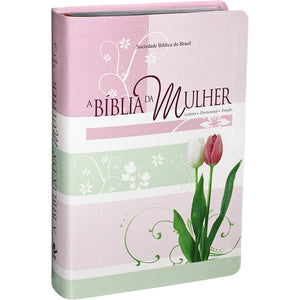 Biblia Em Portugués RA067BMRA2 Tapa Cuero Reconstituido Impresión Tulipán