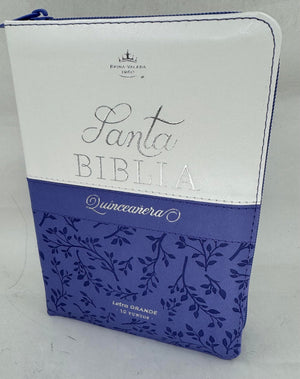 Biblia RVR 1960 Quinceñera Lila Blanco