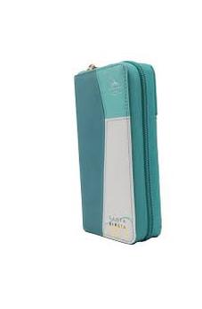 Image of Biblia RVR 1960 Chequera Turquesa Símil Piel con Índice y Cierre