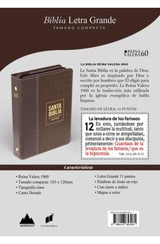 Image of Biblia RVR 1960 Compacta Letra Grande 11 puntos Símil Piel Piel Marrón con Cierre y Índice