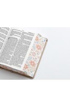 Image of Biblia RVR 1960 Compacta Flroes Crema Símil Piel