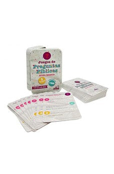 Juego de las Preguntas Bíblicas. Nivel Básico Juego con 52 Cartas en Caja Metálica