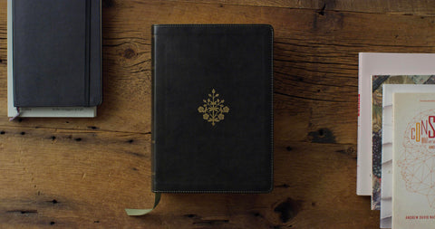 Image of ESV  Large Print Study Bible (Trutone, Olive, Branch Design)