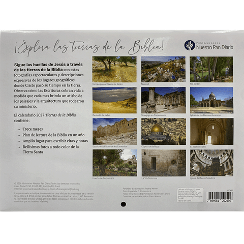 Image of Calendario NPD 2027 Tierras de la Biblia