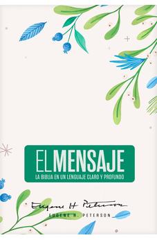 Image of Biblia El Mensaje Verde Floral Tapa Dura