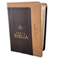 Image of Biblia RVR 1960 Letra Grande Tamaño Manual Bicolor Café Café Símil Piel