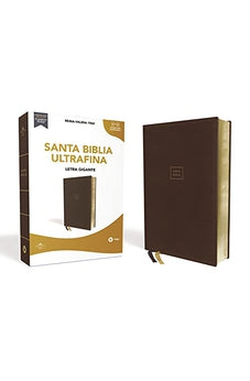 Biblia RVR 1960 Ultrafina Letra Gigante Piel Café Interior a Dos Colores