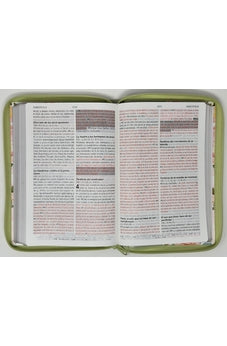 Image of Biblia RVR 1960 de Promesas Letra Gigante Verde Flores Simil Piel con Cierre