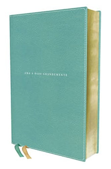 Biblia NBLA Ama a Dios Grandemente Piel Turquesa Interior a Cuatro Colores