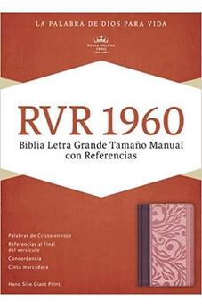 Biblia RVR 1960 Letra Grande Tamaño Manual Borravino Rosado Símil Piel