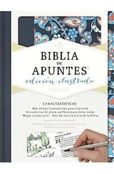 Biblia RVR 1960 de Apuntes Edicion Ilustrada Rosado y Azul Tela