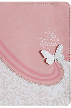 Biblia RVR 1960 Mis Quince Rosa y Blanco Símil Piel