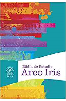Biblia NTV de Estudio Arco Iris Negro Piel Fabricada con Indice