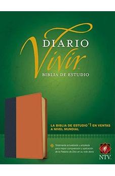 Biblia NTV de Estudio Diario Vivir Letra Grande Símil Piel Azul Café Claro