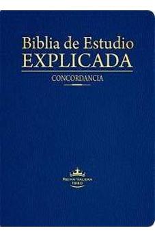 Biblia RVR 1960 de Estudio Explicada Piel Azul Índice Concordancia