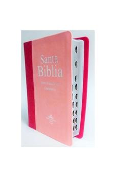 Biblia RVR 1960 Fuente de Bendiciónes y Concordancia Pink y Rosa Canto Dorado Índice
