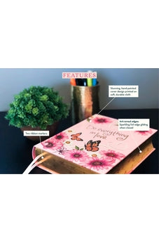 Image of NIV, Artisan Collection Bible for Girls, Cloth over Board, Pink Daisies, Designed Edges under Gilding, Red Letter, Comfort Print