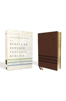Biblia NVI de Estudio Teología Bíblica Piel Café Interior a Cuatro Colores