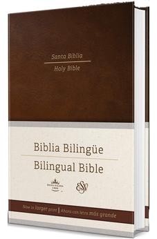 Biblia RVR 1960 ESV Bilingüe Letra Grande Marrón Tapa Dura