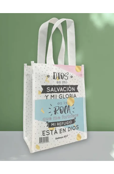 Image of Bolsa Tote Bag Pequeña a Todo Color Dios es Mi Salvación