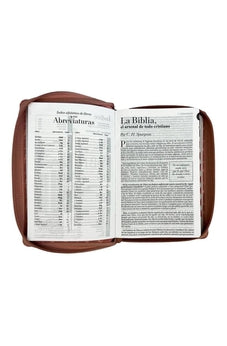 Image of Biblia RVR 1960 Letra Gigante Símil Piel Cáfe Rosa con Mariposas con Índice con Cierre