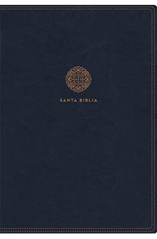 Biblia RVR 1960 Letra Súper Gigante Piel Azul con Índice y Cierre