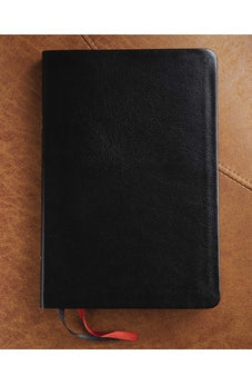 NIV, Thinline Bible, Large Print, Bonded Leather, Black, Red Letter, Comfort Print