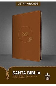 Biblia RVR 1960 con Referencias Letra Grande Palabras de Jesús en Rojo Símil Piel Café Cierre