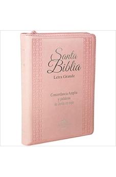 Biblia RVR 1960 Letra Grande Rosa Imitación Piel con Índice Concordancia y Palabras de Jesús en Rojo