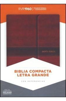 Biblia RVR 1960 Compacta Marron Símil Piel con Solapa con Iman
